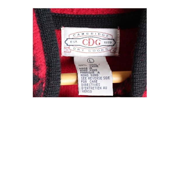 Vintage Cambridge Dry Goods Red Wool Vest Womens Size L - Picture 6 of 6